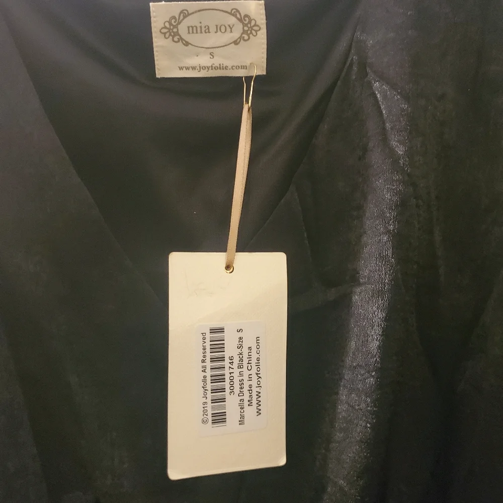 NWT! Joyfolie Mia Joy Marcella Faux Wrap Dress In Black S - Picture 4 of 15